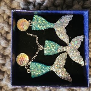 Mermaid necklace and earrings set